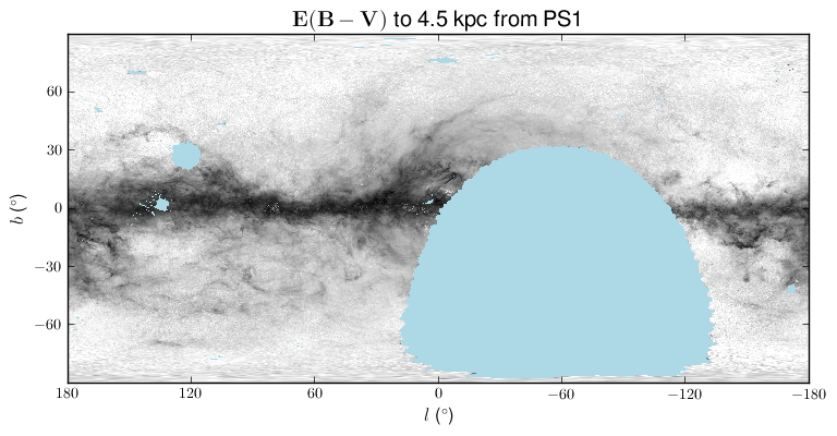 Map of dust to 4.5 kpc